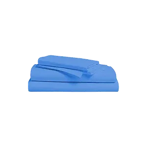 American 6 Pieces 6x6 Plain 100% Cotton Bedsheets - Blue