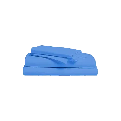 American 6 Pieces 6x6 Plain 100% Cotton Bedsheets - Blue