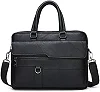 Jeep Buluo Leather Briefcase Bag - Black