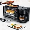 Hoffmans 3 in 1 Home Breakfast Maker Coffee Frying Pan Oven