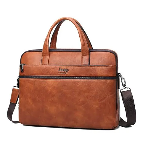 Jeep office documents and laptop bag - Brown