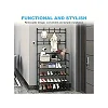 5 Tiers Coat Rack Shoe Rack With Coat/ Bags Hook -  Black