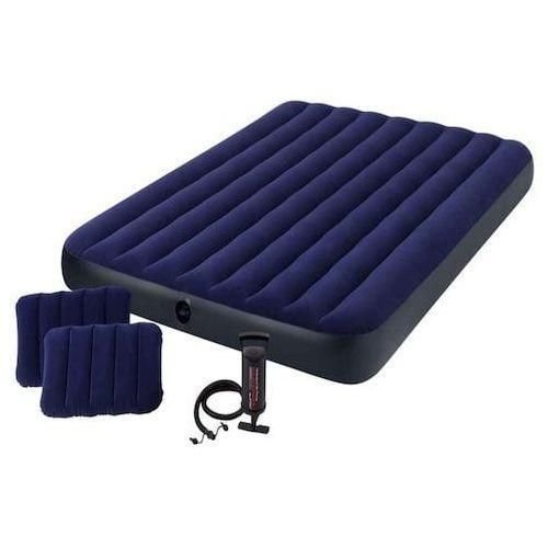 Intex (5*6) Inflatable air mattress with pillows and pump - Multicolor