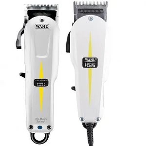 Wahl 2pcs Rechargeable Cordless And Super Taper Clipper Electric Shaver- Black,White