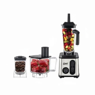Digiwave 3 in 1 2L High Speed Blender 2200W Copper Motor Unbreakable Jar Grinder &amp; Chopper - Siver &amp; Black