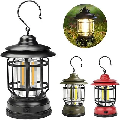 Vintage rechargeable camping lantern