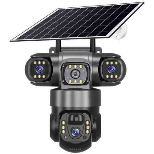 4G Triple lense Simcard Outdoor Surveillance camera with Solar Panel