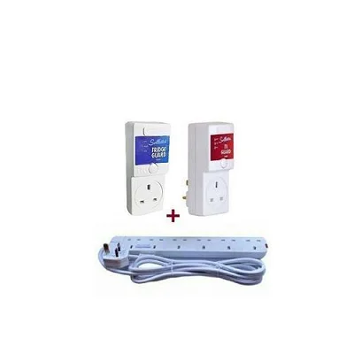Sollatek Pack of TV Guard+ Fridge Guard +Extention Cable 6 ways-White