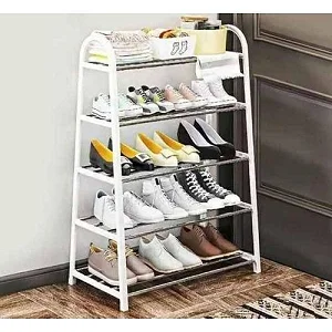5 Layer Plastic Shoe Rack Shelf Multifunctional Free Standing Shoe Rack