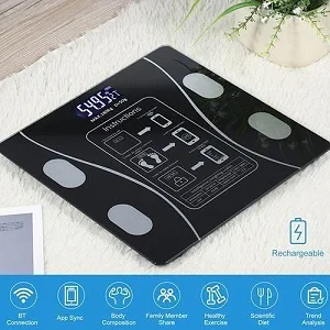 Intelligent Smart Weighing Scales BMI Body Fat Scale-Black