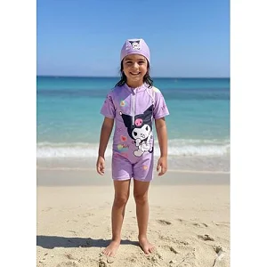 Kids swimsuit with a cap ( 5 - 12 years) - Multi color prints