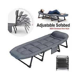 Portable Foldable Adjustable Camping Bed Mattress With Reclining Pillow
