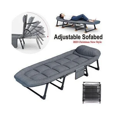 Portable Foldable Adjustable Camping Bed Mattress With Reclining Pillow