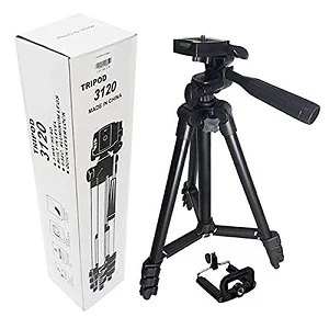 Adjustable Portable and Foldable Tripod Stand Mobile Clip and Camera Holder
