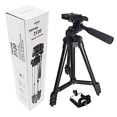 Adjustable Portable and Foldable Tripod Stand Mobile Clip and Camera Holder