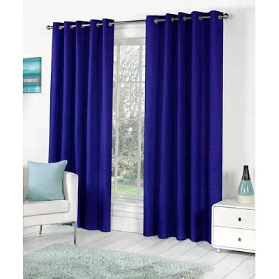 2 Pcs Curtain pieces 2 by 1.5m &amp; 3m White Net - Navy Blue