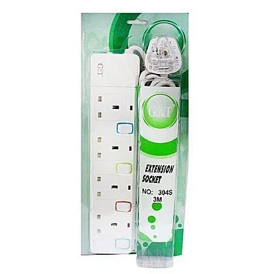 G &amp; T 4 Way Extension Cable - White
