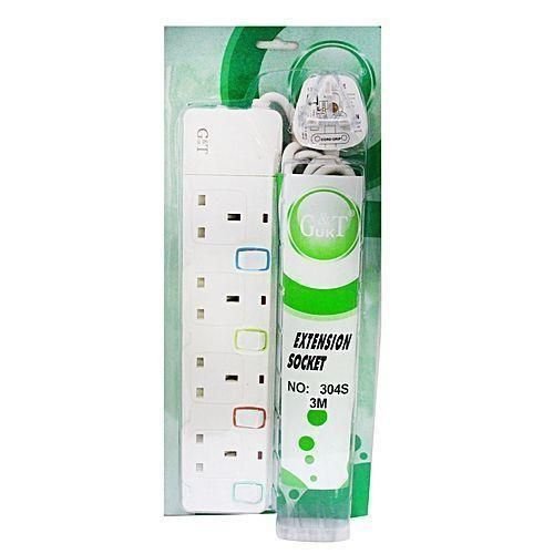 G &amp; T 4 Way Extension Cable - White