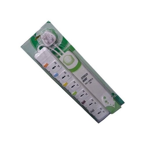 G &amp; T 6 Outlets Extension Cable- Good Quality - 6 Sockets, Durable &amp; Safe- White