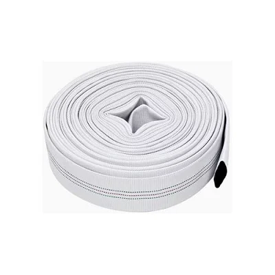 15m Of 3 Inch Irrigation / Fire Fighting /  Swimming Pool Drainage PVC Canvas Hose Pipe - White