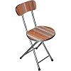 Wooden Folding Stool Chair with Back Support - Multicolor