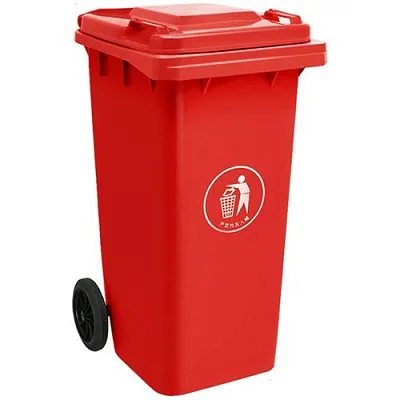 Outdoor 240L Plastic Waste Bin- Heavy Duty - Red