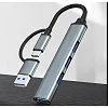 Type C USB 2.0 HUB 4 Port Multi Splitter Adapter,Hi-Speed 4 Port Hub
