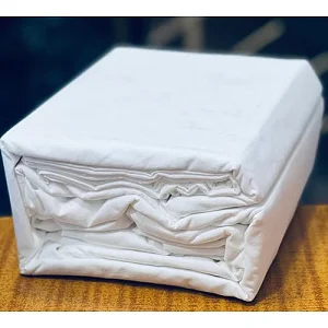 6x6 4Pcs Fitted Cotton BedsSheets (1 Fitted, 1 Flat bedsheet, 2 Pillowcases)- White