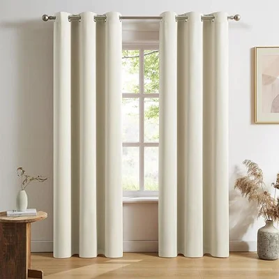 2 Pcs Curtain pieces 2 by 1.5m &amp; 3m White Net - Brown (