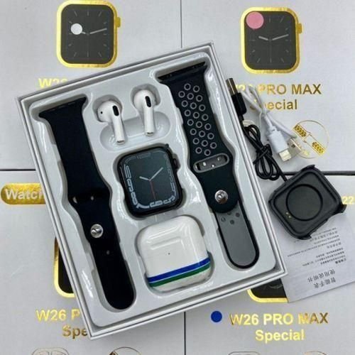 W26 PRO MAX Smartwatch Earphone 2 In 1 Best Popular Waterproof Sports Fitness Dual Straps Smart Watch Earbuds