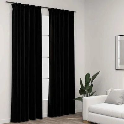 2 Pcs Curtain pieces 2 by 1.5m &amp; 3m White Net - Black