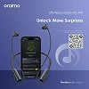 Oraimo Necklace Lite Wireless Headphones Call Vibration 30Hr Playtime - Black