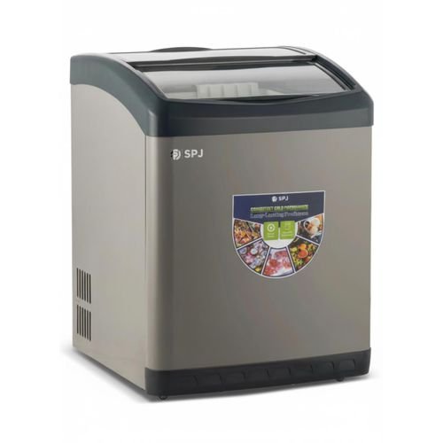 SPJ Premium 215L Ice Cream & Glass Display Deep Freezer - Grey
