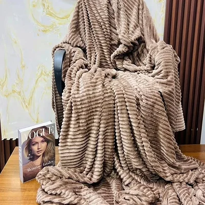 5*6 Soft warm Fleece Blanket - coffee brown