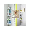 Adjustable Multi Corner Shelf Bathroom Organizer Storage Rack -White.