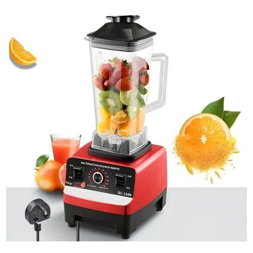 SILVER CREST  Commercial Blender For Heavy Duty Works &amp; Business - 4500W - Red/Black