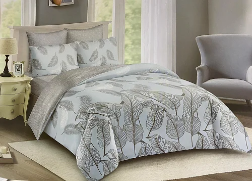 4pcs 5x6 duvet Set With (1bedsheet,1duvet,2pillowcases) - Multicolor