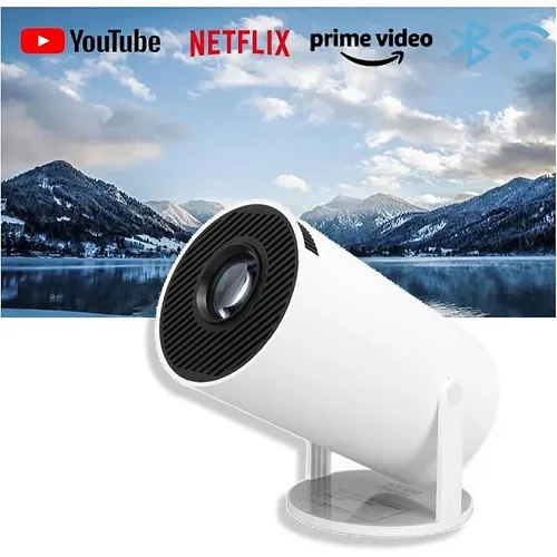 Mini Projector with and Bluetooth, Portable Smart Projector 1080P Support