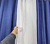 2 Pcs Curtain pieces 2 by 1.5m & 3m White Net - Navy Blue