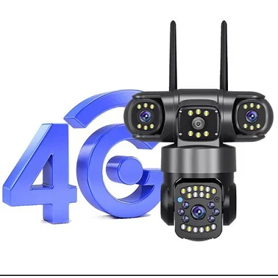 Waterproof Wireless 4G Camera Outdoor 12V WiFi Camera WiFi Network Home Security Motion System V380 Pro P2P Three Lens IP Camera