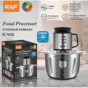RAF 5 Liter Stainless Steel Food Processor - silver