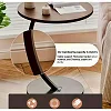 Round Side Table, Coffee Table with Wooden Tray, Modern Style Coffee Tray Table