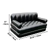 Folding Portable Inflatable Sofa Twin Bed, Lazy Flocking Queen Size Air Bed Mattress