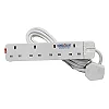 Power King 13A Fridge Guard and Heavy Duty 4way Extension 13amps - White,Blue