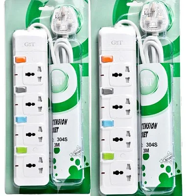 G &amp; T 4 Way Extension Cable - White