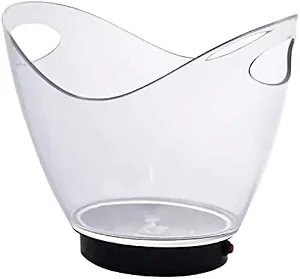 Refrigerated Transparent Ice Bucket,Colorful LED Light Gradient Ice Buckets Bar Wine