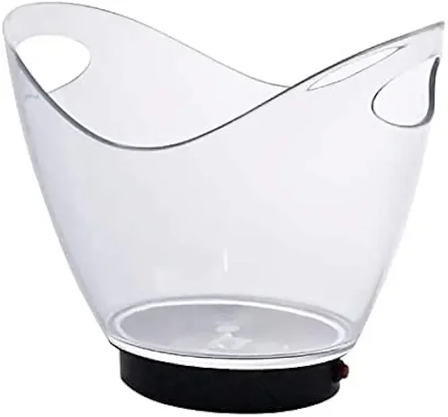 Refrigerated Transparent Ice Bucket,Colorful LED Light Gradient Ice Buckets Bar Wine