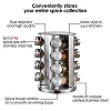 kitchen Spice Rack with 16 Set of Spice Jars, Round Stainless Steel
