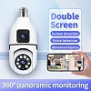 Double Lens Wireless Bulb Camera Wifi Outdoor with Motion Detection
