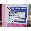 6x6 4Pcs Fitted Cotton BedsSheets (1 Fitted, 1 Flat bedsheet,  2 Pillowcases)- Pink
